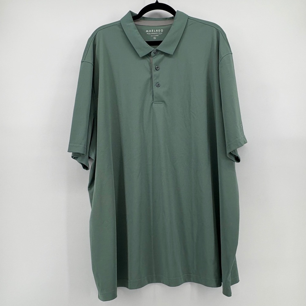 MAELREG Men's 4XL Performance Polo Shirt Sage Green Short Sleeve Golf EUC 4X - Picture 2 of 8